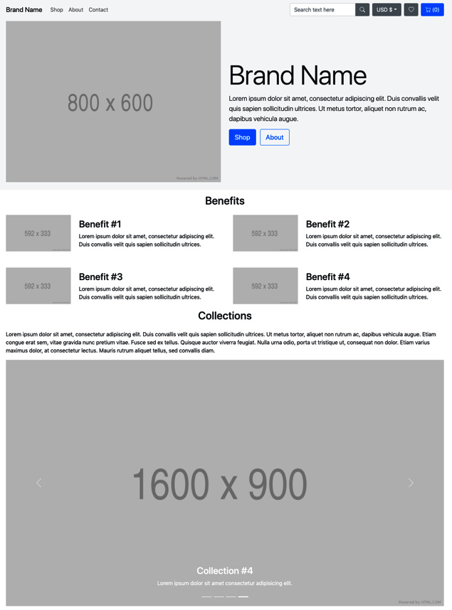 Figure 7.13 – Home page on a desktop device 
