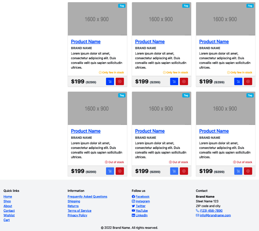 Figure 7.18 – Wishlist page on a desktop device 