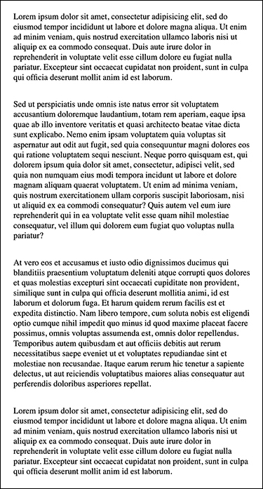 An example of using the flex-direction property is shown. The screenshot displays four paragraphs aligned one below the other from top to bottom in a single contained column.