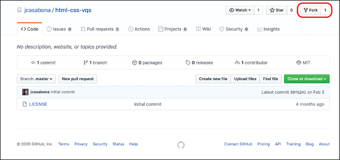 A screenshot shows the fork button on the Github page of Joe Casabona.