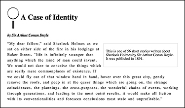 A screenshot shows an example of the float property. The screenshot displays a container with a floating content within a border towards the right of the window. A paragraph which is left aligned flows around it.
