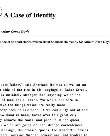 A screenshot displays the contents of a page displayed within the border, leaving out the text at the left end of the page. This is because an element of incorrect width and height is defined for this container.