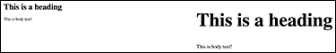 A comparison of the default and the developed header and body parts of a variable in chrome and the one resulted using calc () function.