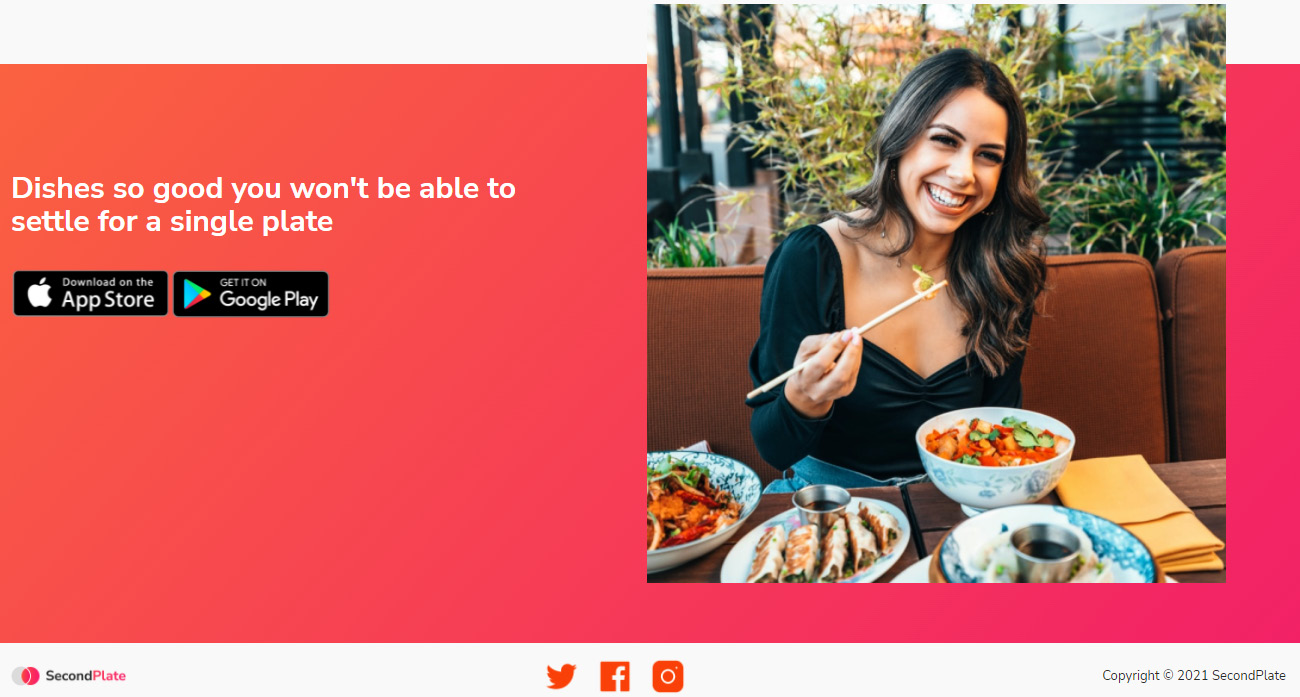 Figure 3.4 – The final call-to-action section and the footer of the landing page 