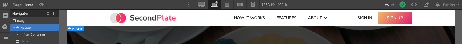 Figure 8.5 – The Navbar element 