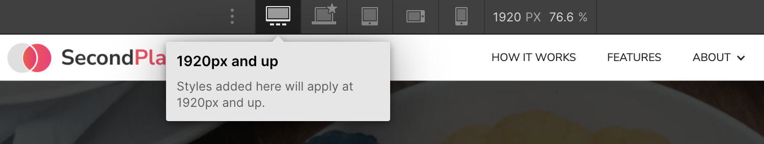Figure 6.2 – Switching the Large Screen breakpoint 