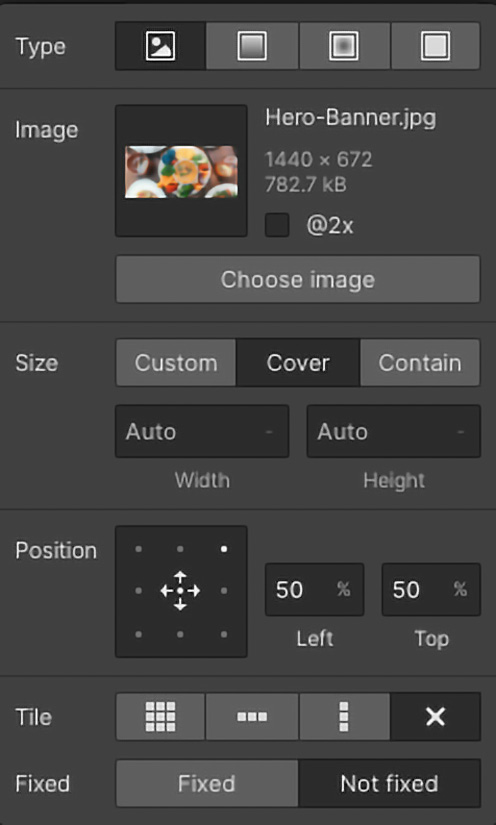 Figure 4.9 – Background image settings 
