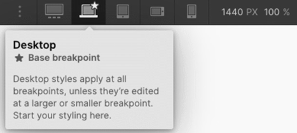 Figure 4.1 – The base breakpoint of 1440px 