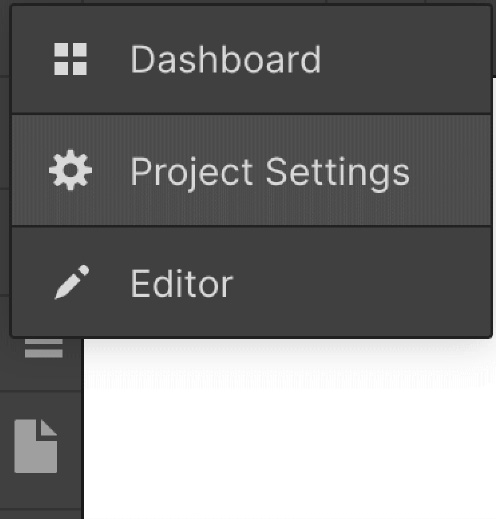 Figure 3.9 – Project Settings menu item 