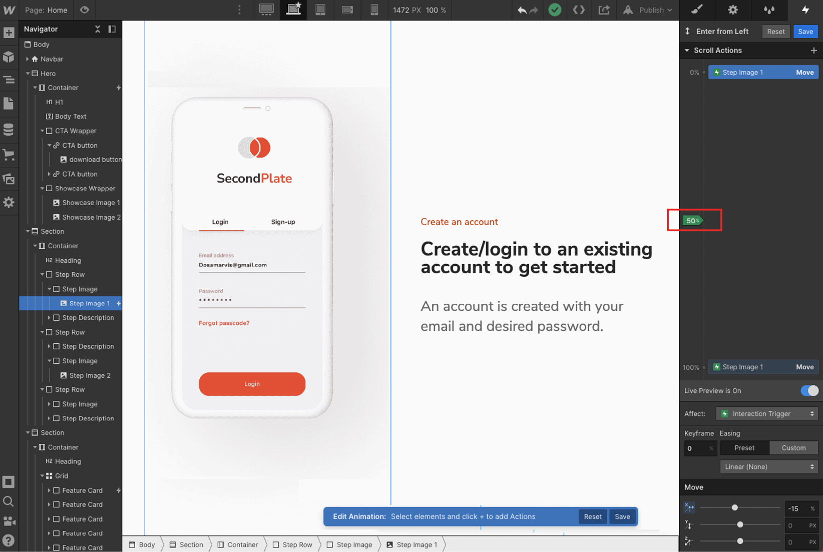 Figure 7.16 – Using the marker to see where to position the final state 