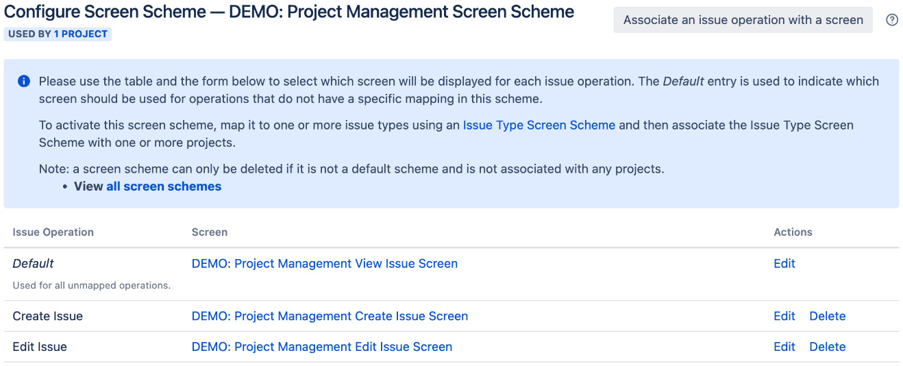 Figure 6.7 – Configure a screen scheme 