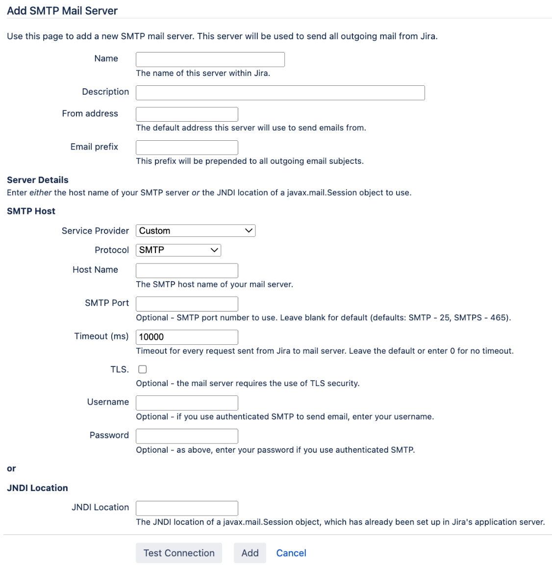 Figure 8.3 – The Add SMTP Mail Server page 