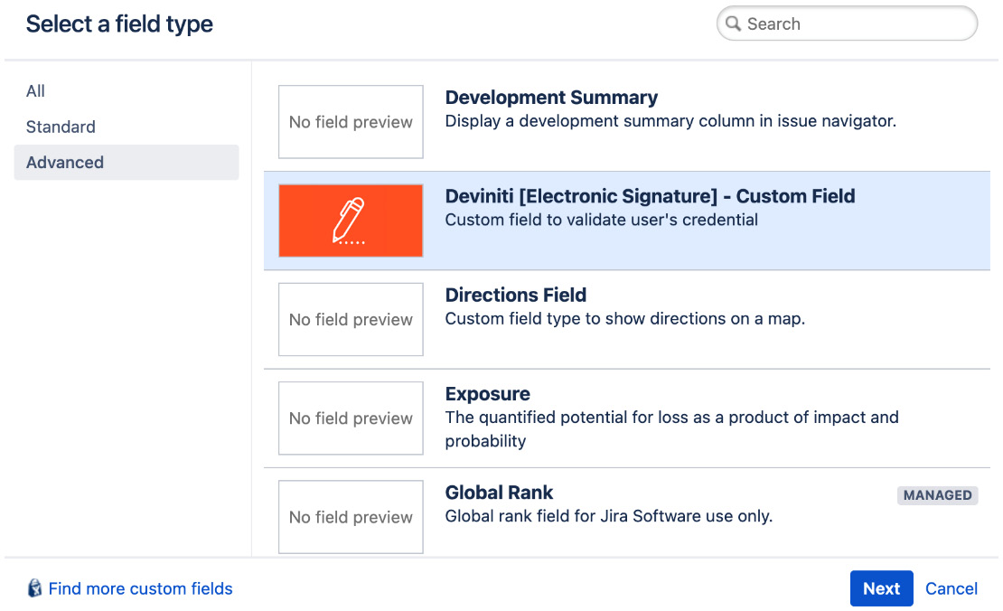 Figure 12.12 – Add electronic signature custom field 