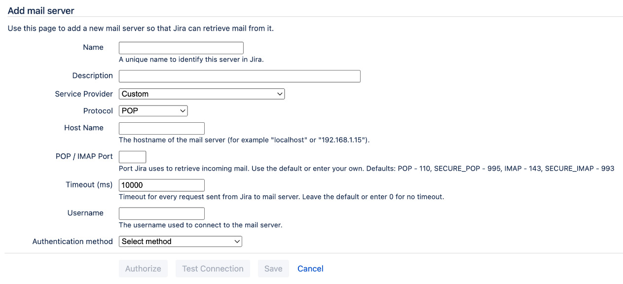 Figure 8.14 – The Add mail server page 