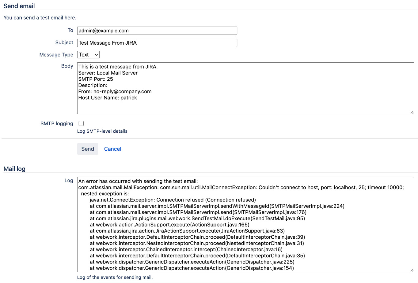 Figure 8.4 – Testing the outgoing mail server 
