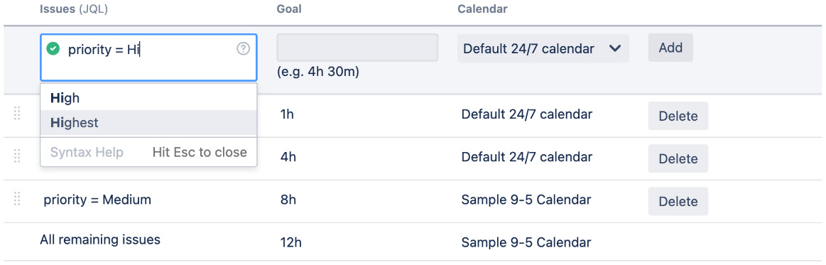 Figure 11.20 – SLA goal criteria 