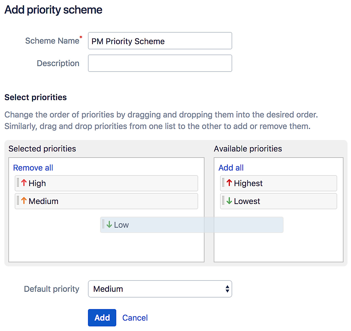 Figure 4.24 – Configure priority scheme 