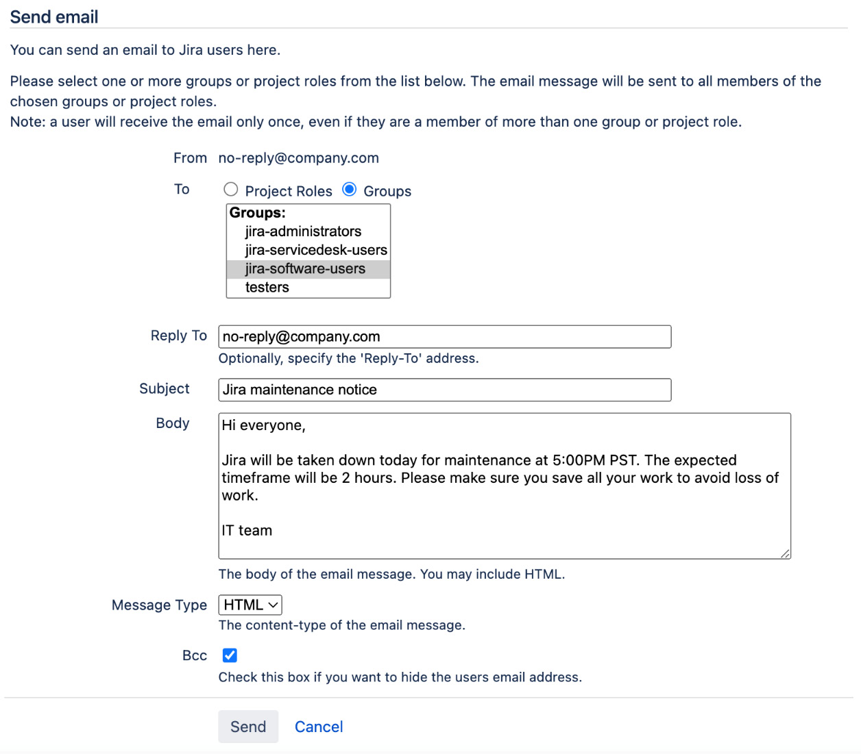 Figure 8.6 – The Send email page 