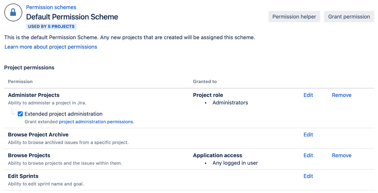 Figure 9.16 – Configuring a permission scheme 