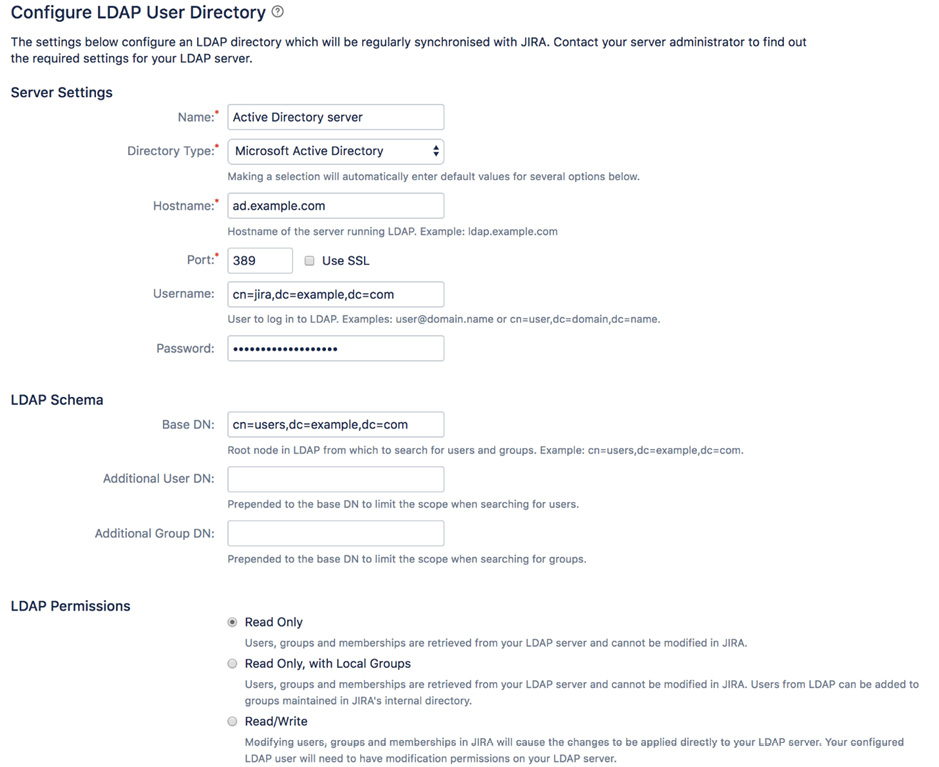 Figure 9.11 – Adding an LDAP user directory 