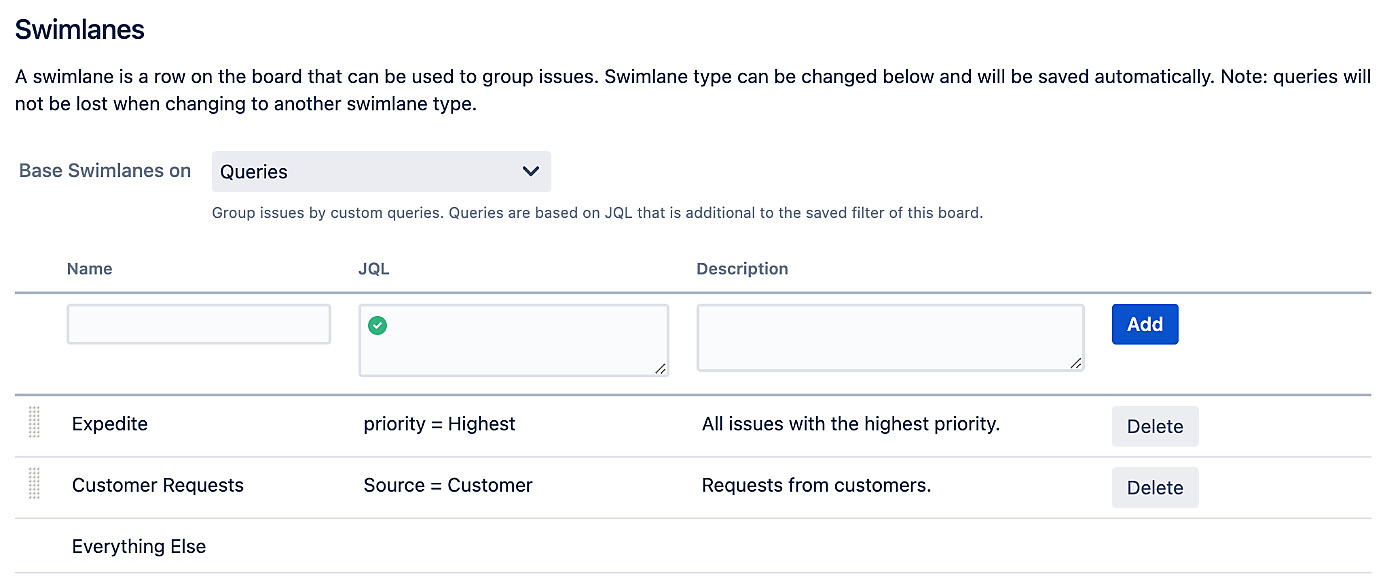 Figure 3.18 – Configuring swimlanes 