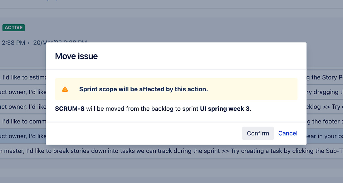 Figure 3.8 – Sprint scope creep 