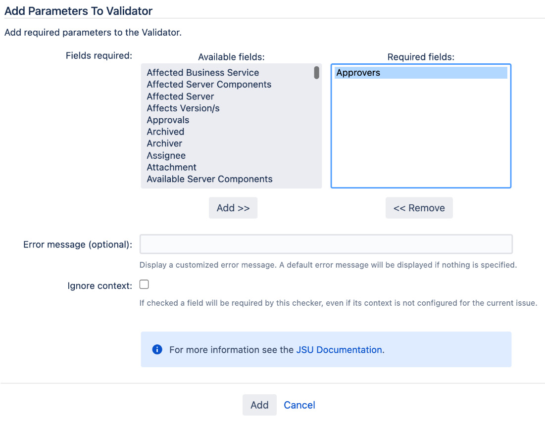 Figure 7.14 – Configuring validators 