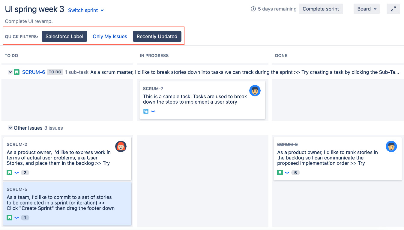 Figure 3.19 – Quick filters 