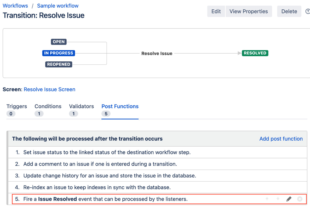 Figure 8.9 – Firing an issue event 