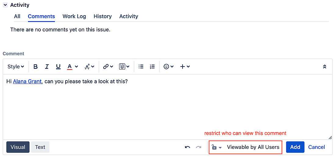 Figure 4.16 – Add comment 