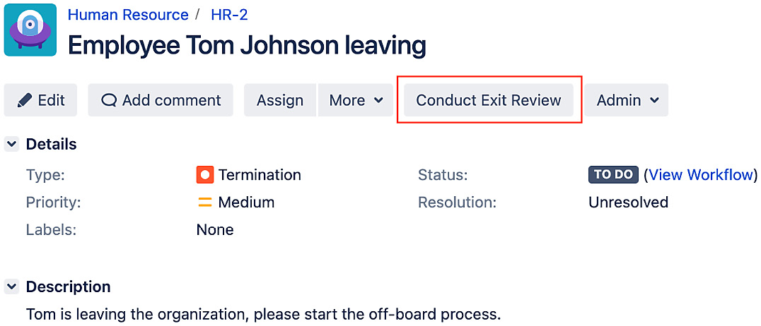 Figure 7.26 – HR workflow transition 1 