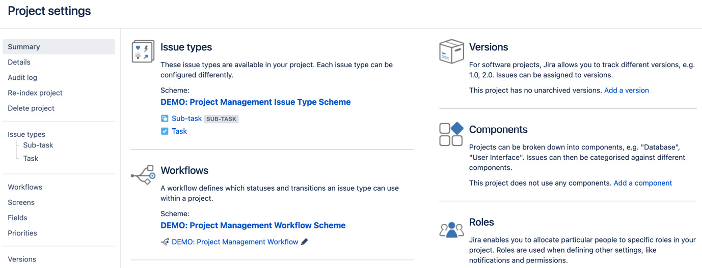 Figure 2.6 – Project settings 