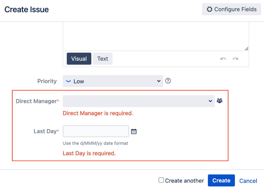 Figure 5.15 – Create a Termination issue 