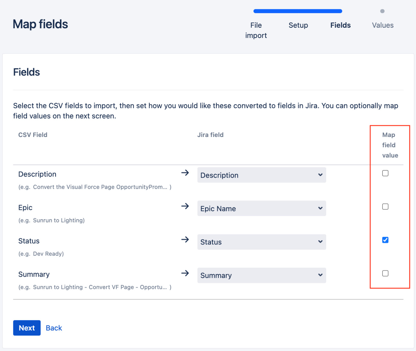 Figure 2.10 – Map fields 