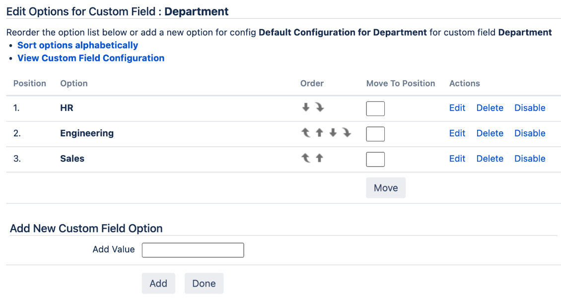 Figure 5.8 – Configure field options 