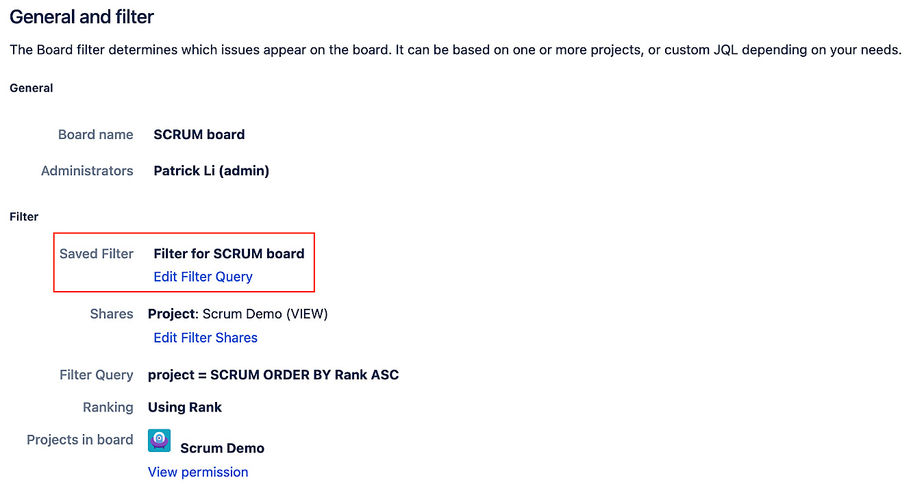 Figure 3.22 – Configuring the board filter 