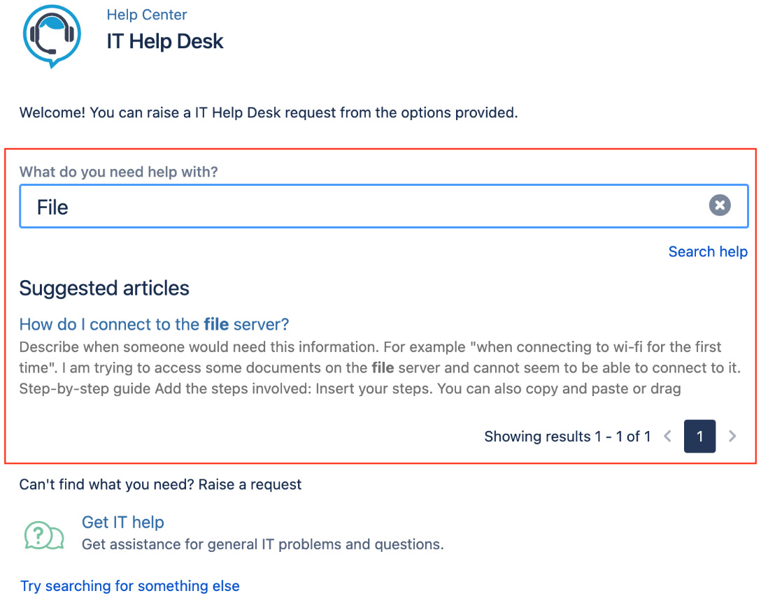 Figure 11.27 – Searching for a knowledge base article 