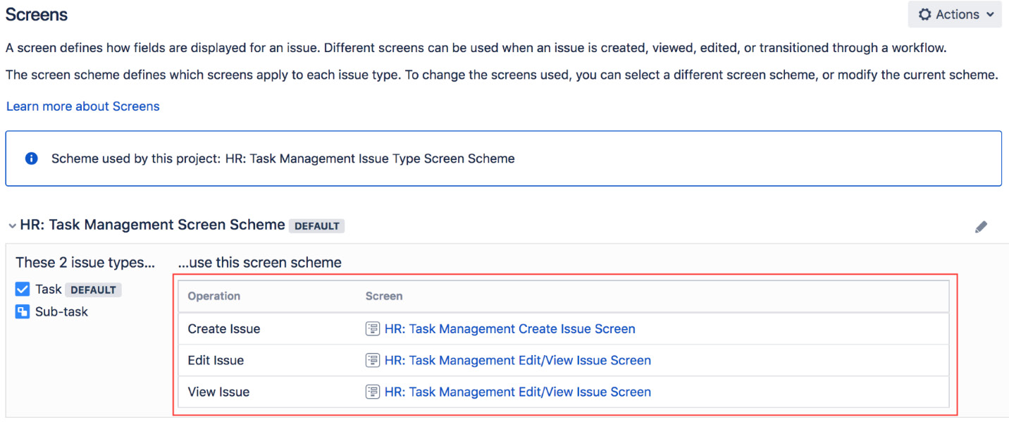 Figure 2.15 – Project screens 