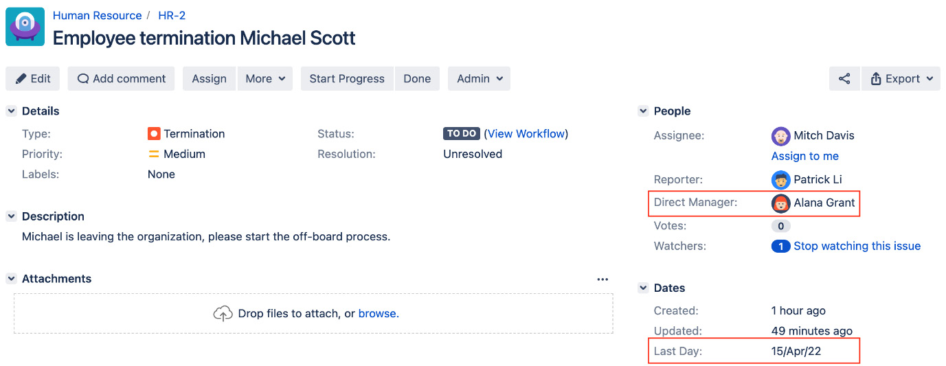 Table 5.16 – View termination issue 