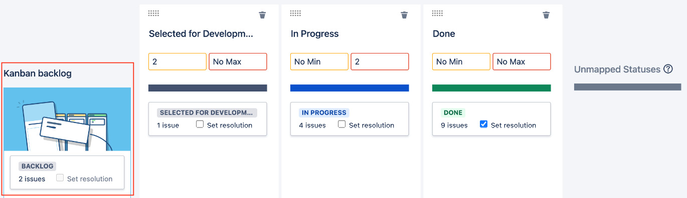 Figure 3.13 – Configuring the Kanban backlog 