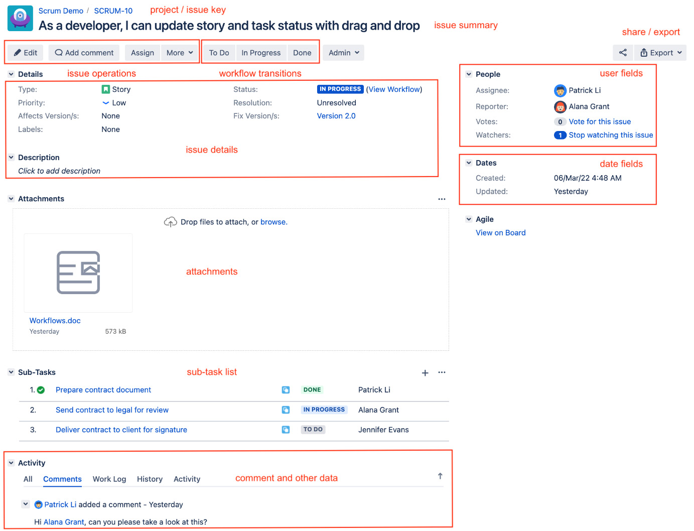 Figure 4.1 – Issue summary view 