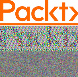 Figure 4.1 – Encrypting an image (the Packt logo at the top) with AES-ECB (middle) and other AES modes (bottom) 