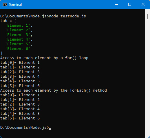 Figure 2.18 – Adding an element using the push() method 