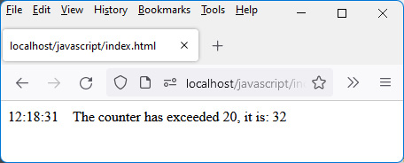 Figure 3.13 – Counter having exceeded the value 20 