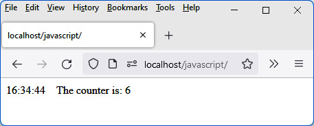 Figure 3.8 – Time display in the component 