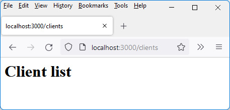 Figure 7.8 – Displaying the GET /clients route 
