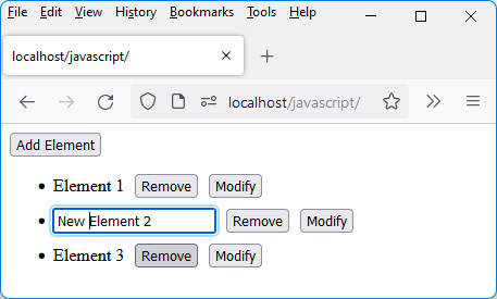 Figure 5.4 – Editing a list item 