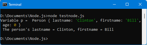 Figure 2.6 – The lastname and firstname properties are initialized 