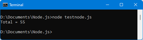 Figure 1.21 – Calculation of the sum of the first 10 integers 