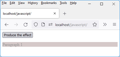 Figure 4.7 – After clicking on the Produce the effect button, the paragraph appears progressively 